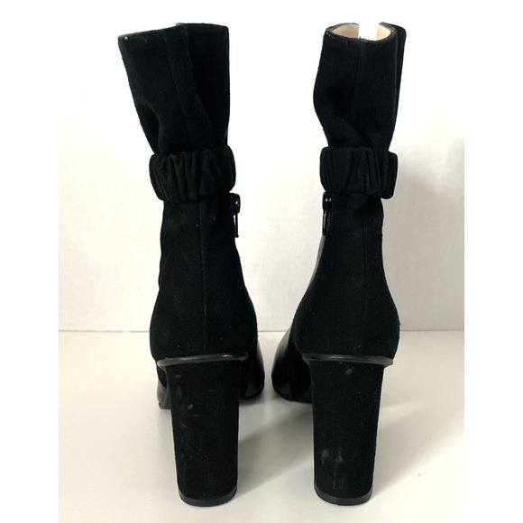 Lodi Sedi Boot Ankle Bootie Black Leather Suede Elastic Black Heel Point… - Picture 7 of 10
